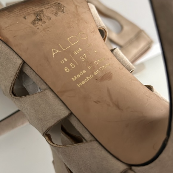 Beige Suede Aldo Sandals/Heels - Picture 5 of 5